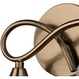 Hendon Antique Brass Twin Double Wall Light with Crystal Glass Shades