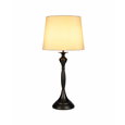 Messini Large Black Elegant Candlestick Table Lamp with Grey Silver Lined Shade