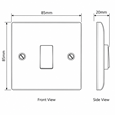 Convex Slim 10AX 1G 2W Switch Plate White