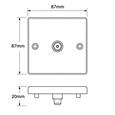 Round Edge Matt Black 1G TV Socket