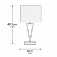 V Design Black Slimline Table Lamp with Ivory Linen Shade