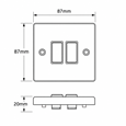 Round Edge Matt Black 10AX 2G 2W Switch
