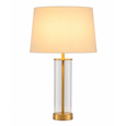 Arezo Modern Gold Glass Cylinder Table Lamp with Ivory Gold Lined Shade