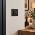 Round Edge Matt Black 10AX 2G 2W Switch