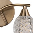 Hendon Antique Brass Twin Double Wall Light with Crystal Glass Shades