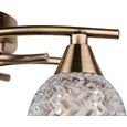 Hendon Semi Flush Antique Brass 5 Light Ceiling Light with Crystal Glass Shades