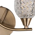 Hendon Antique Brass Twin Double Wall Light with Crystal Glass Shades