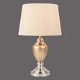 Malham Ceramic Table Lamp with Matching Shade - Champagne Gold & Satin Silver