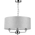 Modern Korus 3 Light Ceiling Light - Satin Silver Finish with Grey Shade
