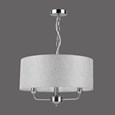 Modern Korus 3 Light Ceiling Light - Satin Silver Finish with Grey Shade