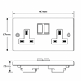 Round Edge Matt Black 13A 2G DP Switched Socket