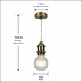 Vintage Edison Twisted Cable Pendant Light - E27/ES - 1.5M - Copper
