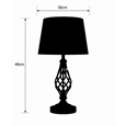 Queenswood Barley Twist Table Lamp with Charcoal Gold Shade - Silver Chrome