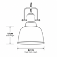 Bodmin Small Industrial Dome Pendant Gun Metal Pewter Adjustable Ceiling Light