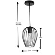 Newtown Black Single Caged Pendle Light - Modern Industrial Light