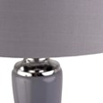 Hepburn Large Ceramic Floor Lamp with Matching Shade - Modern Grey & Silver