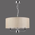 Korus Ceiling Chain 3 Light - Satin Silver Finish - Matching Natural Beige Cream