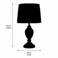 Malham Small Table Lamp with Matching Shade - Modern White, Blue, Silver