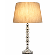 Bergen Slimline Silver Chrome Candlestick Table Lamp with Charcoal Gold Shade