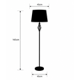 QUEENSWOOD FLOOR LAMP PEWTER – GREY LINEN