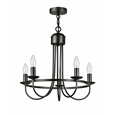 Islington Modern Grey 5-Light Ceiling Chandelier - Pewter Hoop/Ring Design
