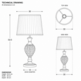 Hannah Luxury Elegant Chrome & Crystal Table Lamp with Ivory Pleated Shade