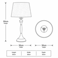 Messini Large Black Elegant Candlestick Table Lamp with Blue Gold Shade