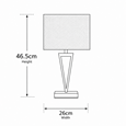 V Design Modern Black Slimline Table Lamp with Grey Linen Shade