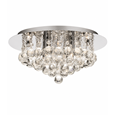 Senza Chrome & Crystal Ball Droplets Ceiling Light - 4-Light Flush Mount