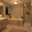 Satin Silver Opal Glass Flush Light
