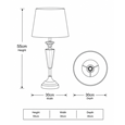 Kwartz Modern Faceted Glass Crystal Chrome Table Lamp with Natural Linen Shade