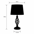 Queenswood Classic Barley Twist Table Lamp with Beige Linen Shade - Pewter Grey