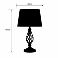 Queenswood Barley Twist Table Lamp with Blue Gold Linen Shade - Silver Chrome