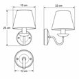 Craven Modern Pewter Grey Wall Light with Beige Linen Shade