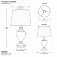 Hepburn Large Ceramic Table Lamp with Matching Shade - Grey & Chrome