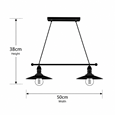 Stockborough Twisted Cable Twin Ceiling Pendant Light - Antique Brown