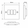 Convex Slim White 10A 3G 2W Switch Plate with Link Leads - White