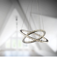 Searchlight Clover 27 Led 2 Ring Pendant Ceiling Light - Chrome - Crystal