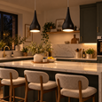 Modern Black Teardrop Pendant Ceiling Light - Adjustable Cable