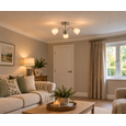 Caprice 3 Light Semi Flush Ceiling Light with Opal Glass Shades