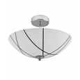 Crosbie Semi-Flush Glass Ceiling Uplighter - 2 Light - White/Black/Chrome
