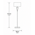 V Design Black Space-Saving Slimline Floor Lamp with Ivory Linen Shade
