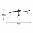 Swirl 3-Light Modern Ceiling Spotlight Bar - Satin Silver