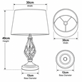 Queenswood Classic Barley Twist Table Lamp with Ivory Linen Shade- Antique Brass