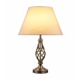 Kingswood Barley Twist Traditional Table Lamp & Shade - Antique Brass