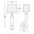 Cylinder Grey Marble Effect Table Lamp with Ivory Pleat Shade