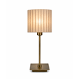 Darwen Square Stick Antique Brass Table Lamp with Natural Pleat Shade