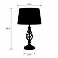 Queenswood Classic Barley Twist Table Lamp with Grey Linen Shade - Pewter Grey