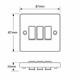 Round Edge Matt Black 10AX 3G 2W Switch