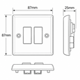 Convex Slim White 10AX 2G 2W Switch Plate - Link Leads